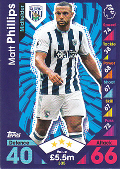 Matt Phillips West Bromwich Albion 2016/17 Topps Match Attax #335